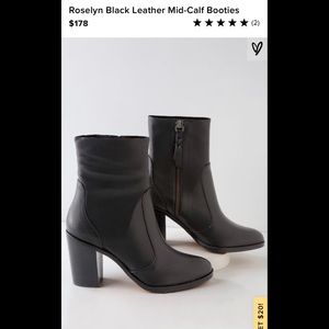 Splendid Roselyn black leather mid calf booties